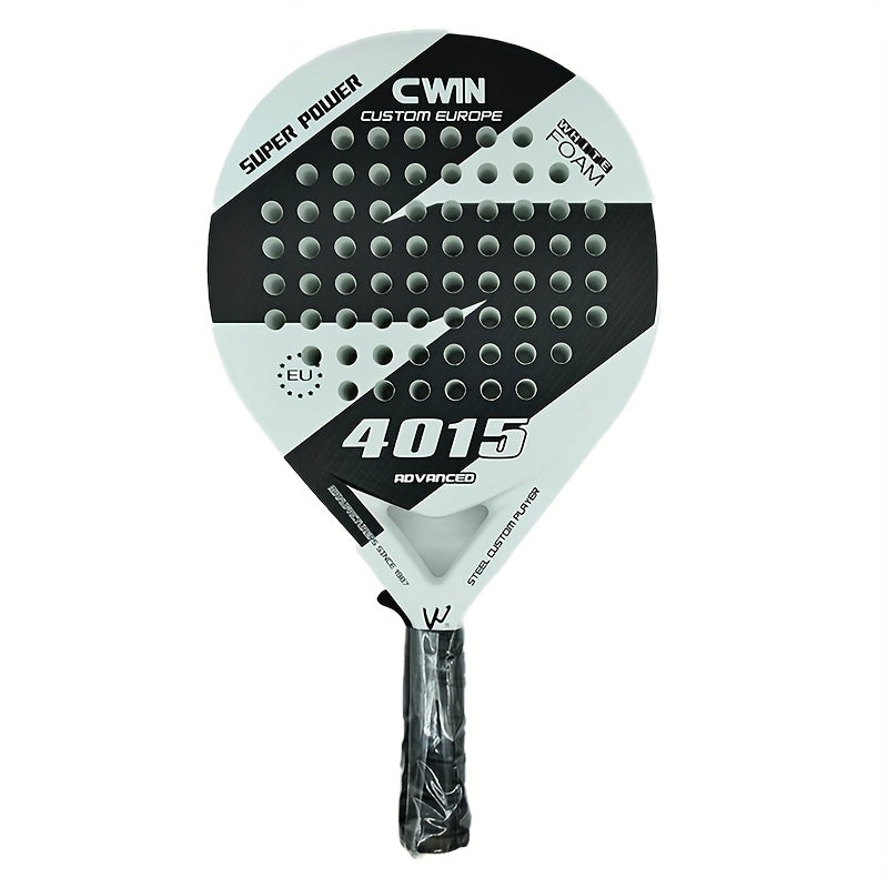 Raqueta de padel CWIN hecha de fibra de carbono con cara de EVA suave, completa con una bolsa para paleta
