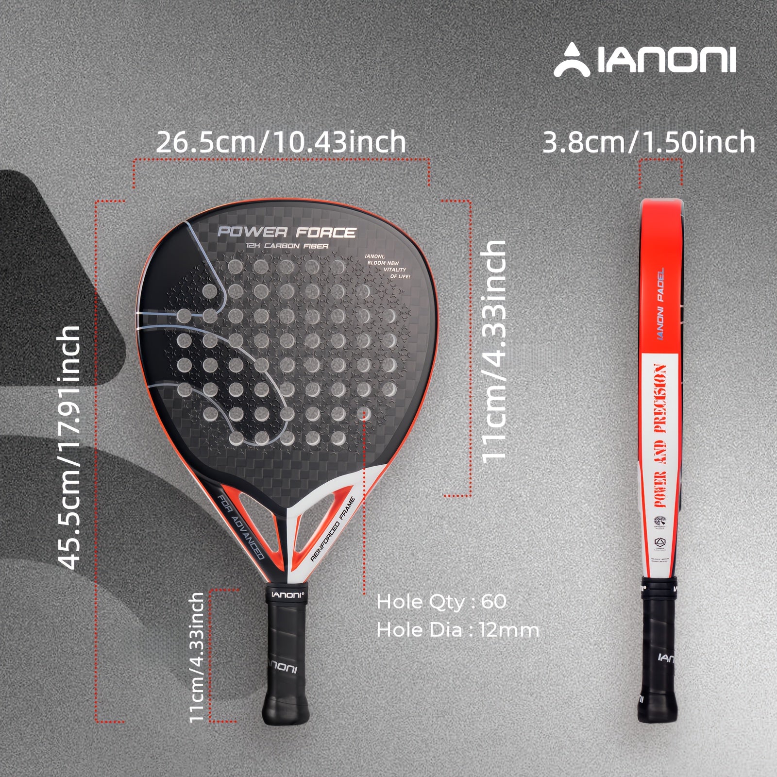 Raqueta de pádel IANONI 12K Carbon