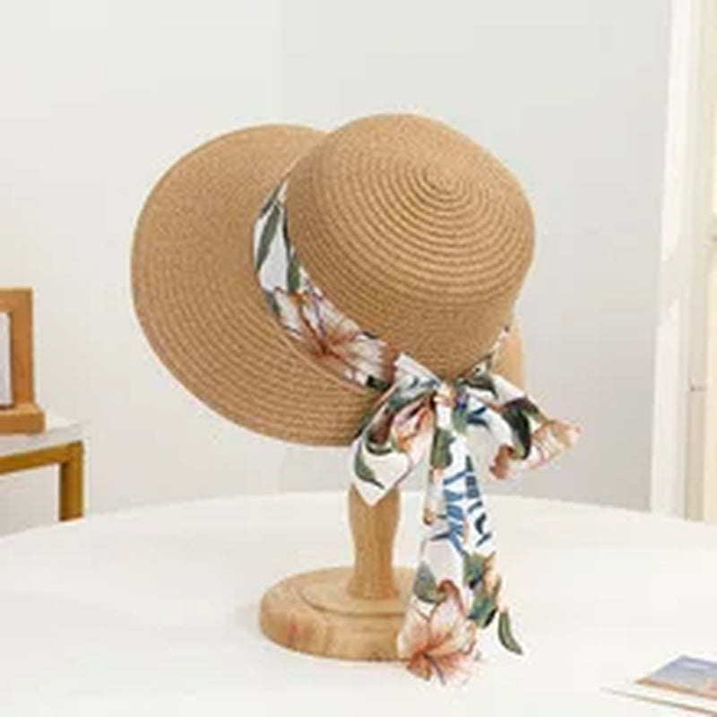 Sombrero de paja bohemio con lazo — look de playa completo