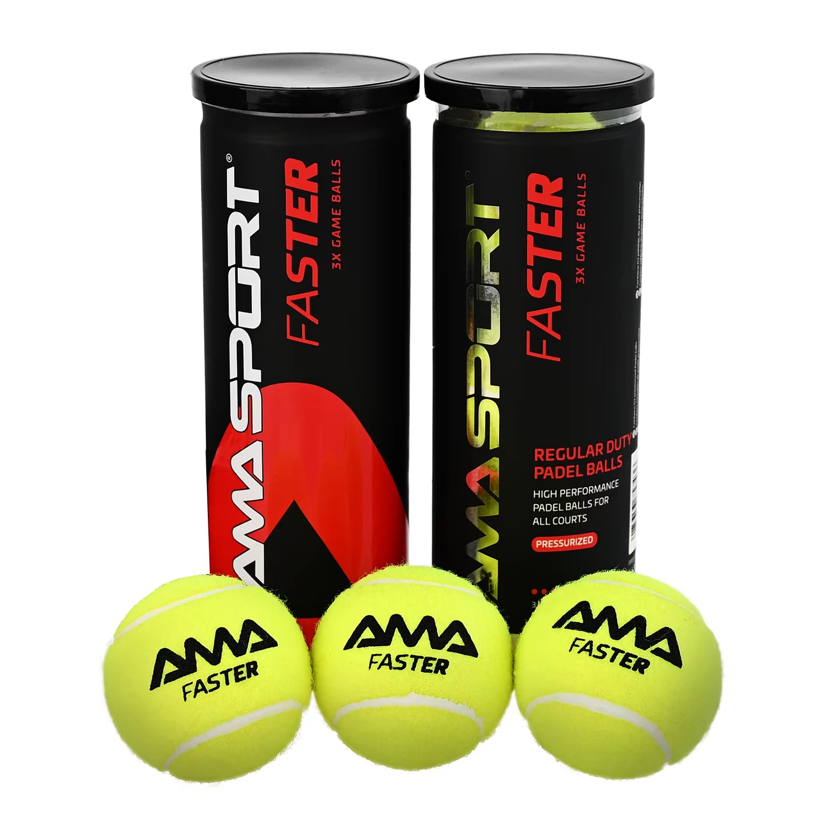 AMASPORT Padel Balls 10% Wool Felt Cover Durable Construction for Faster Play High Quality Sports Equipment Padel Accessories