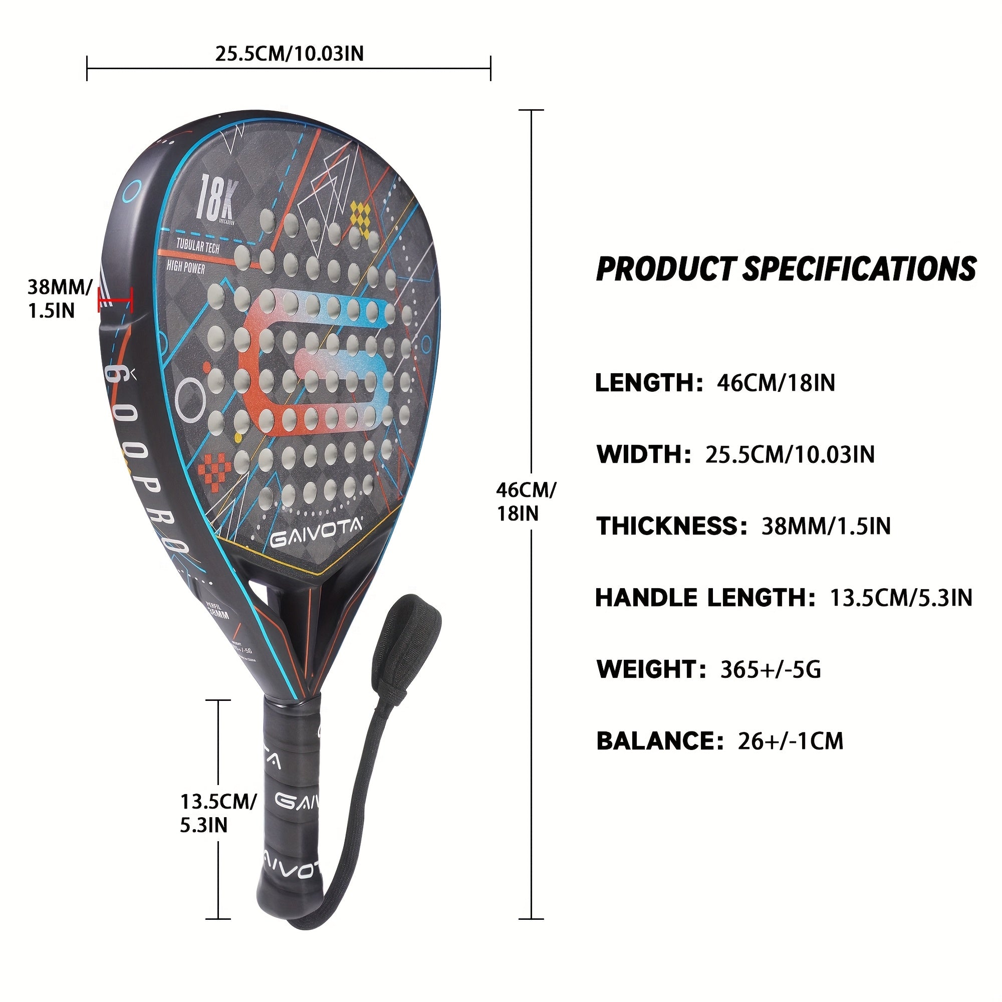 GAIVOTA 600PRO – Raqueta de pádel 18K Carbon profesional