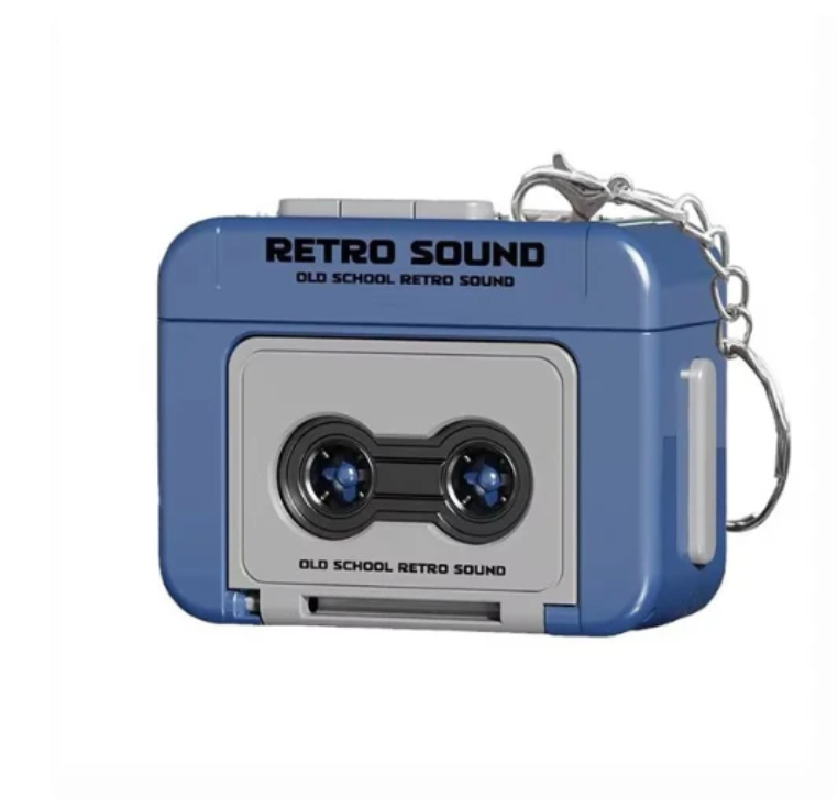 Mini Cassette Retro Musical - Azul frontal