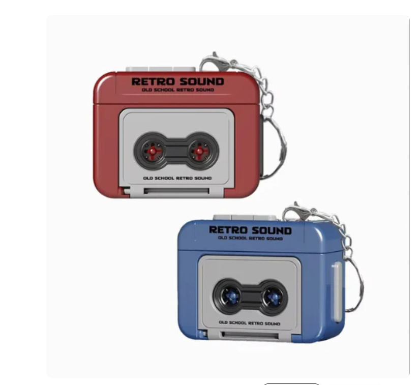 Mini Cassette Retro Musical - Rojo y Azul