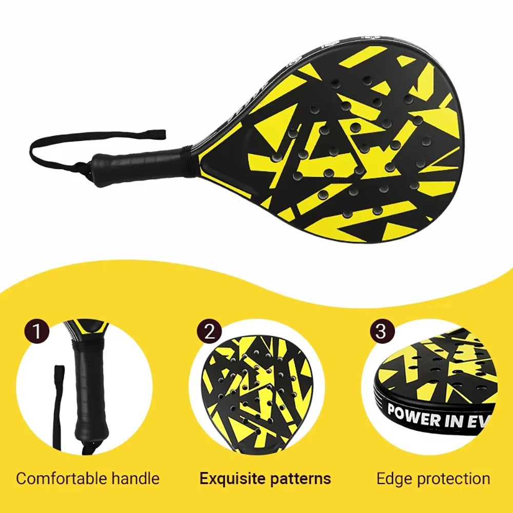 La mejor raqueta de padel para principiantes con paleta liviana EVA Softcore para controlar y precisión en la cancha de padel para niños y adultos