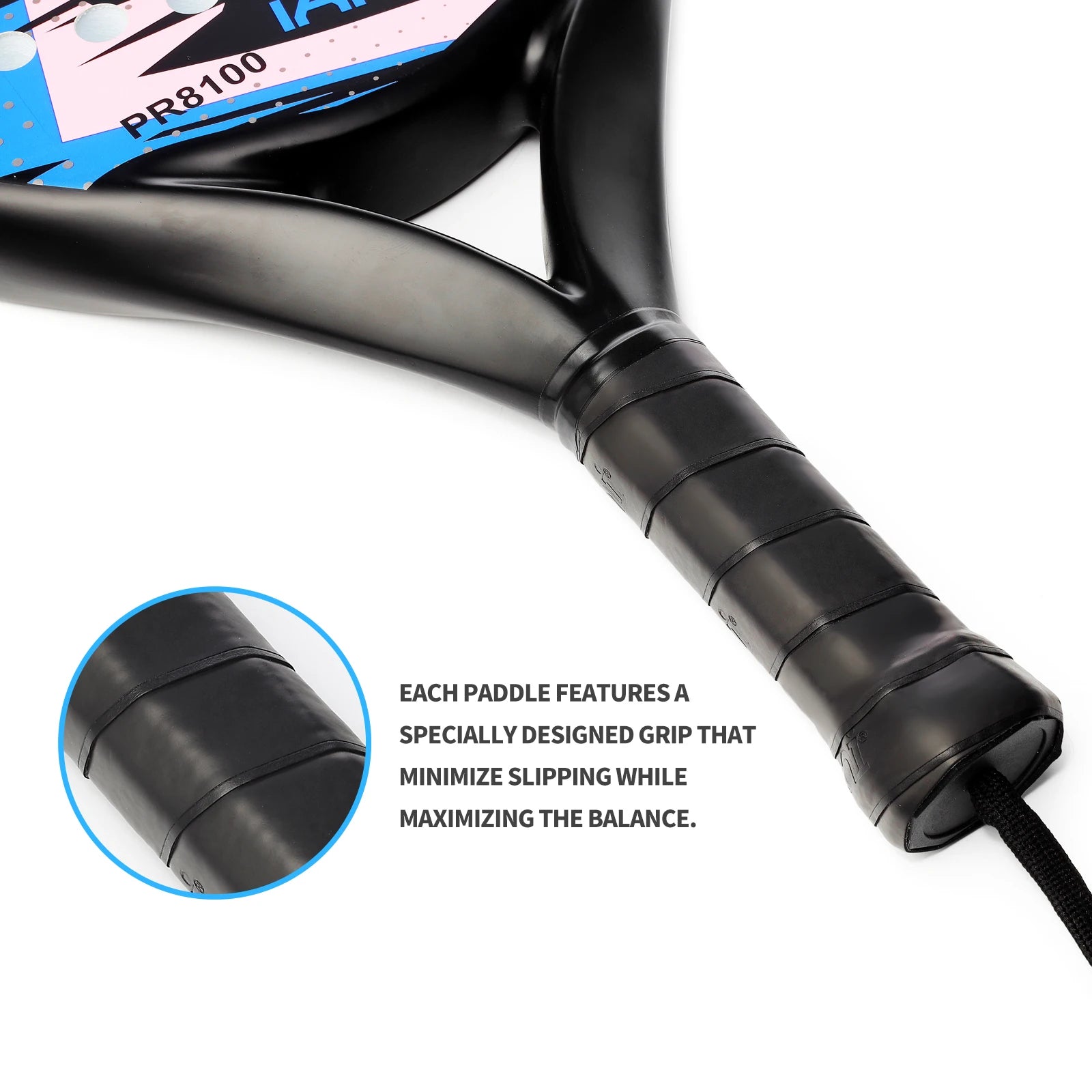 Raqueta de padel Superficie de fibra de carbono con raqueta de padel liviana con núcleo de espuma flexible de memoria EVA