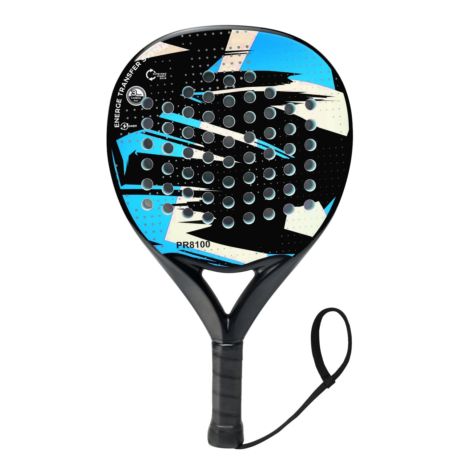 Raqueta de padel Superficie de fibra de carbono con raqueta de padel liviana con núcleo de espuma flexible de memoria EVA