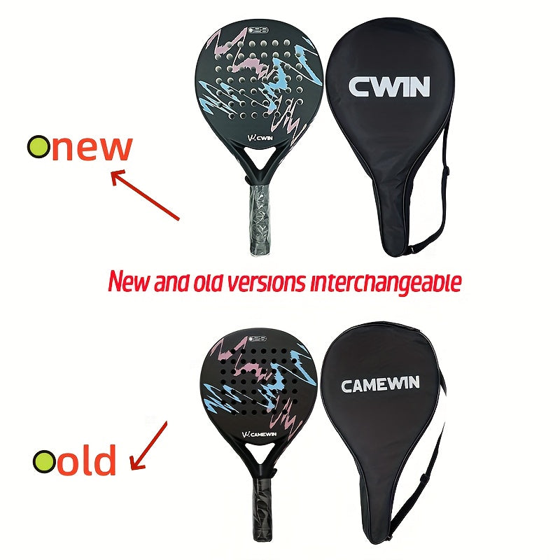 Raqueta de padel CWIN hecha de fibra de carbono con cara de EVA suave, completa con una bolsa para paleta