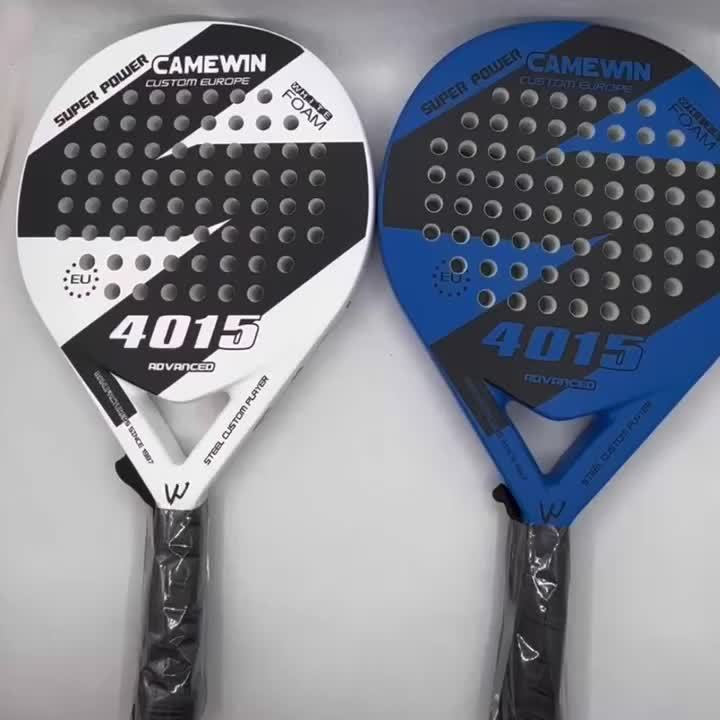 Raqueta de padel CWIN hecha de fibra de carbono con cara de EVA suave, completa con una bolsa para paleta