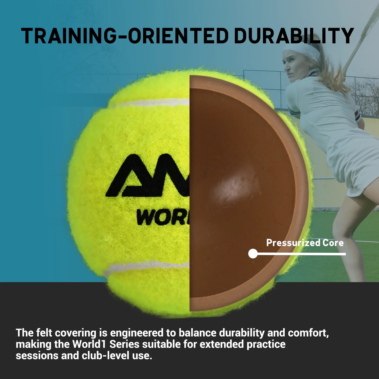 World Padel Balls 1Can 3 Balls–Optimal Bounce Padel Balls for Professional and Amateur Players Tennis Ball