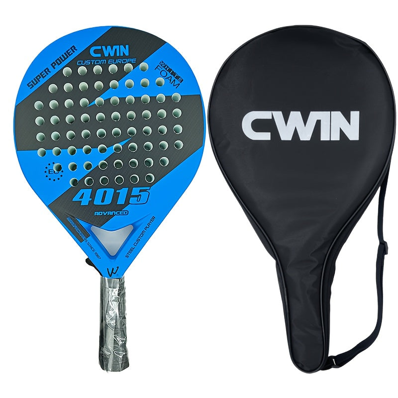 Raqueta de padel CWIN hecha de fibra de carbono con cara de EVA suave, completa con una bolsa para paleta